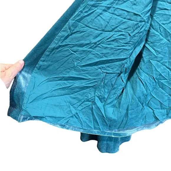 Mystree Teal Velvet Kimono with Embroidery Large - Picture 4 of 11